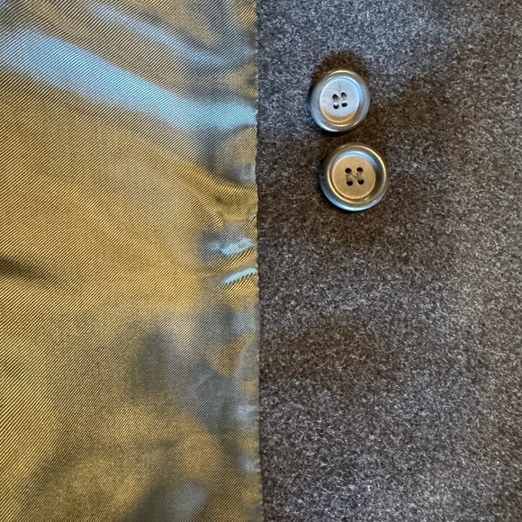 John Weitz Cashmere Wool blend Double-Breasted Dark Gray Coat Sz 4p - Picture 6 of 15